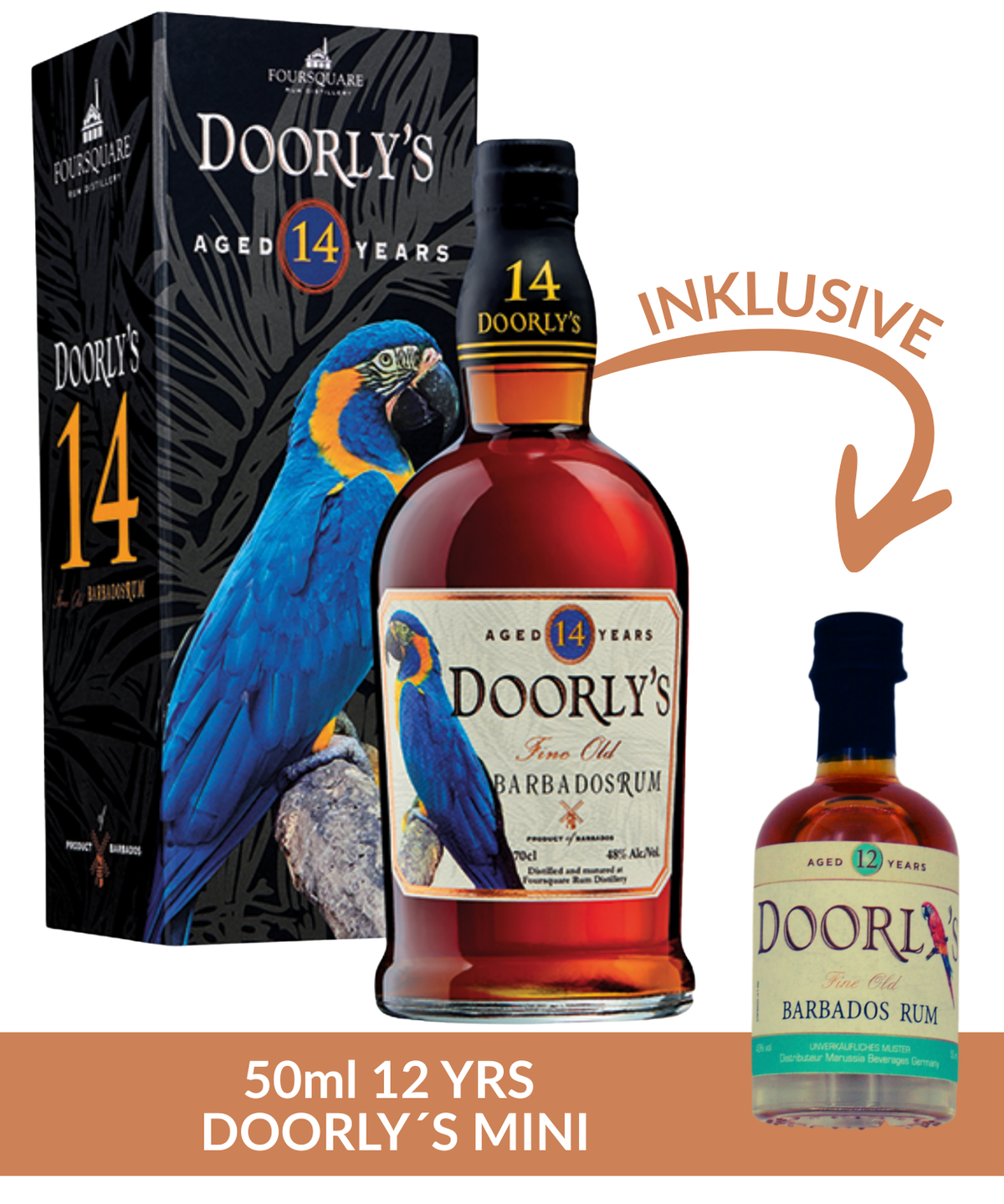 Doorly’s 14 YO Rum inkl. 50ml Mini