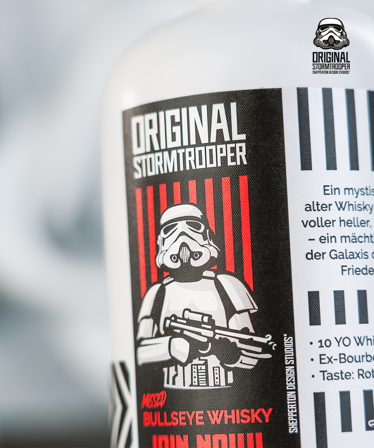 Original Stormtrooper Missed Bullseye Whisky mit Helm-Glas