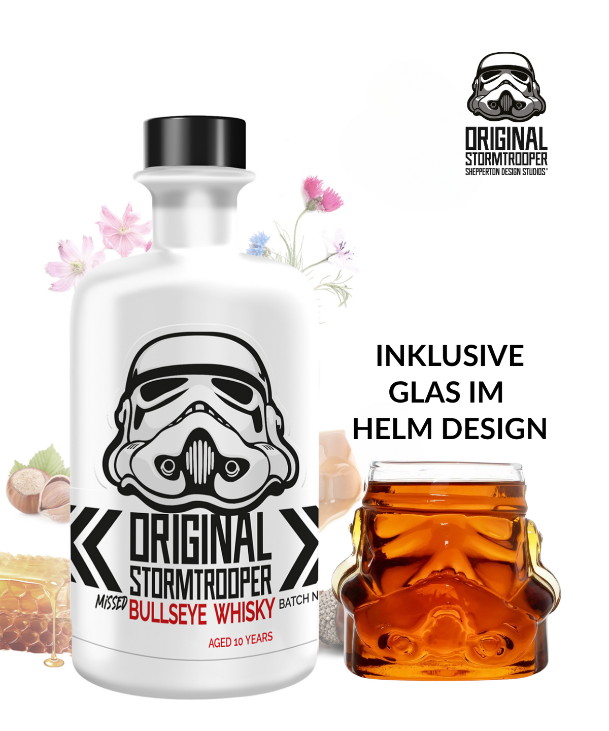 Original Stormtrooper Missed Bullseye Whisky mit Helm-Glas