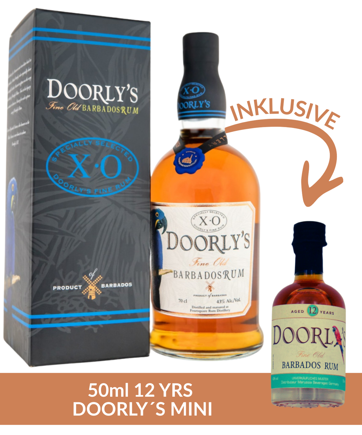 Doorly’s XO Rum inkl. 50ml Mini