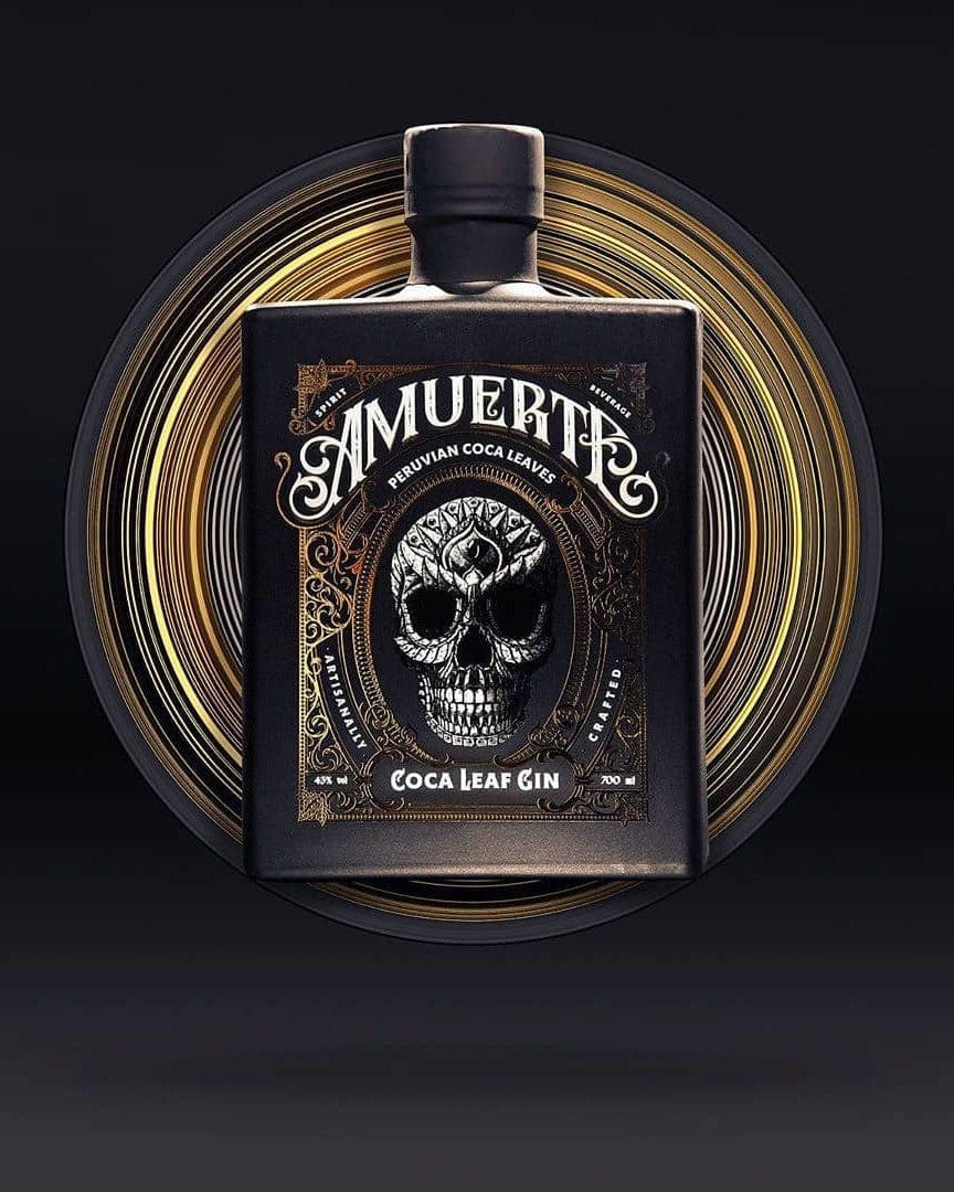 Amuerte Coca Leaf Gin Black Edition inkl. Becher