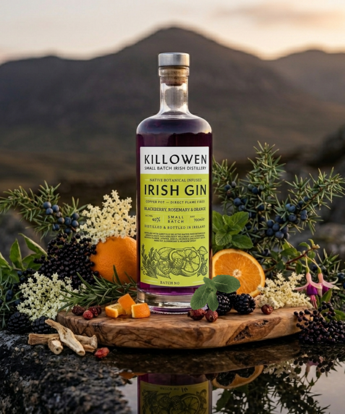 Killowen Blackberry Rosemary & Orange Small Batch Gin