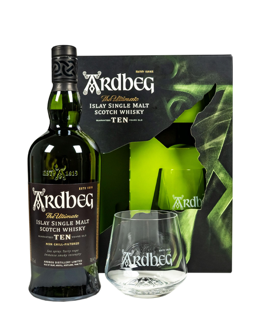 Ardbeg 10 inklusive Glas
